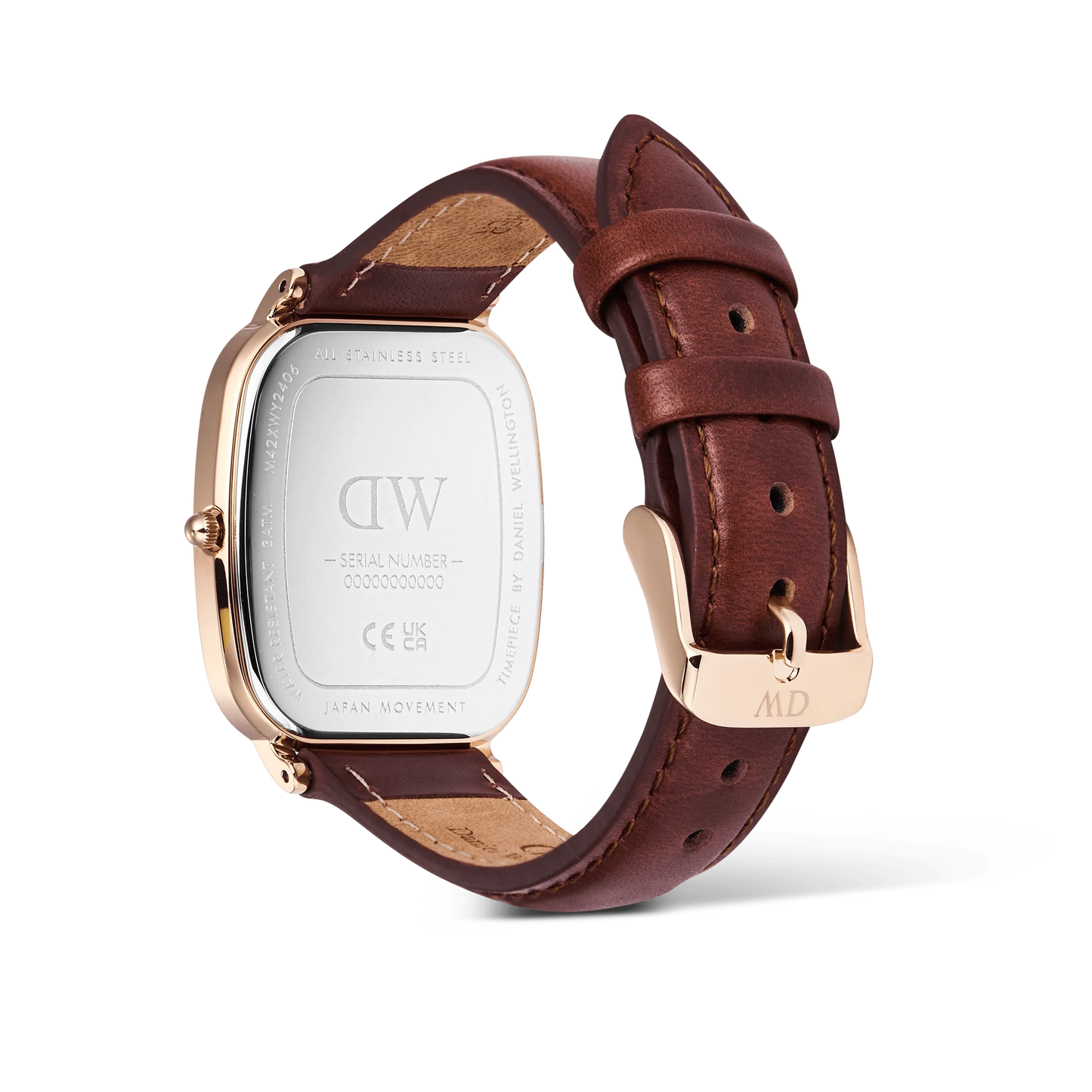 DW MARLON SHEFFIELD LINED GOLD GENTS BLACK LEATHER WATCH
