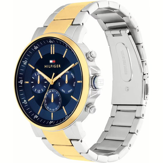TOMMY HILFIGER NAVY CHRONO GENTS TWO-TONED WATCH