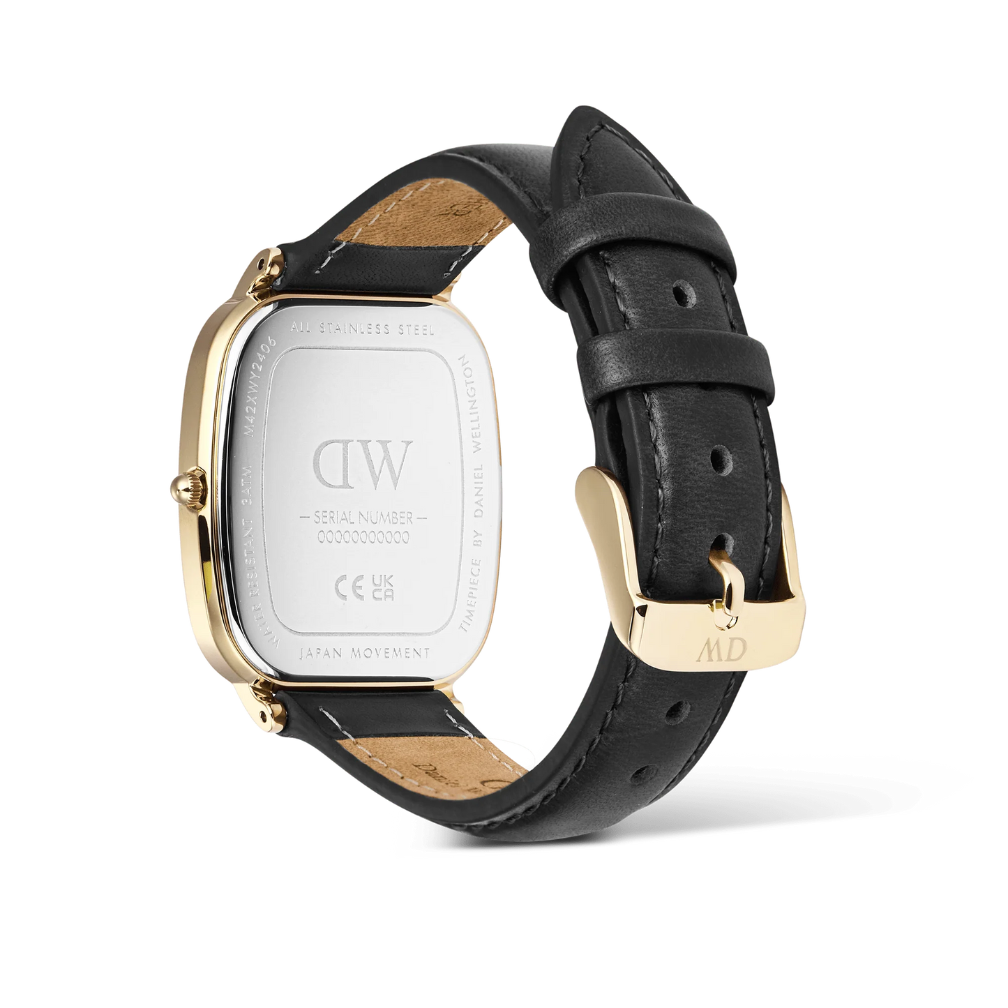 Daniel Wellington Marlon Sheffield Linen Gold Gents Black Leather Watch