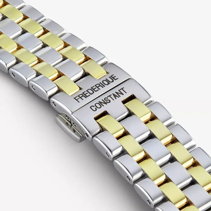 Frederique Constant Classics Black Dial Gents Two-Tone Stainless Steel Watch
