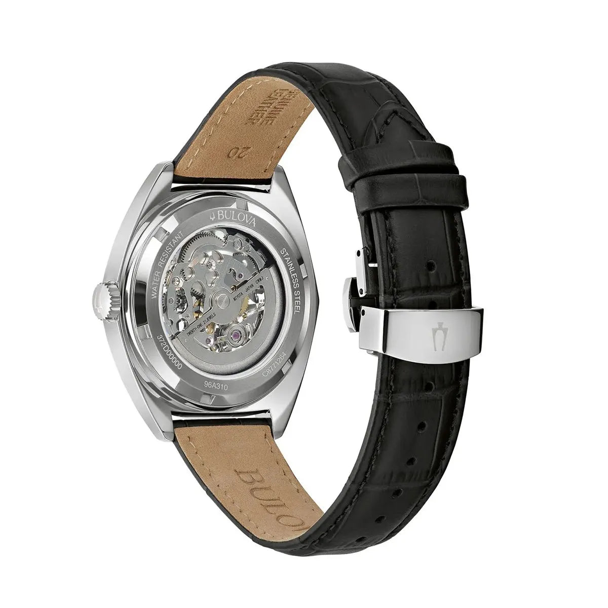 Bulova Surveyor Automatic Green Dial Gents Brown Leather Watch
