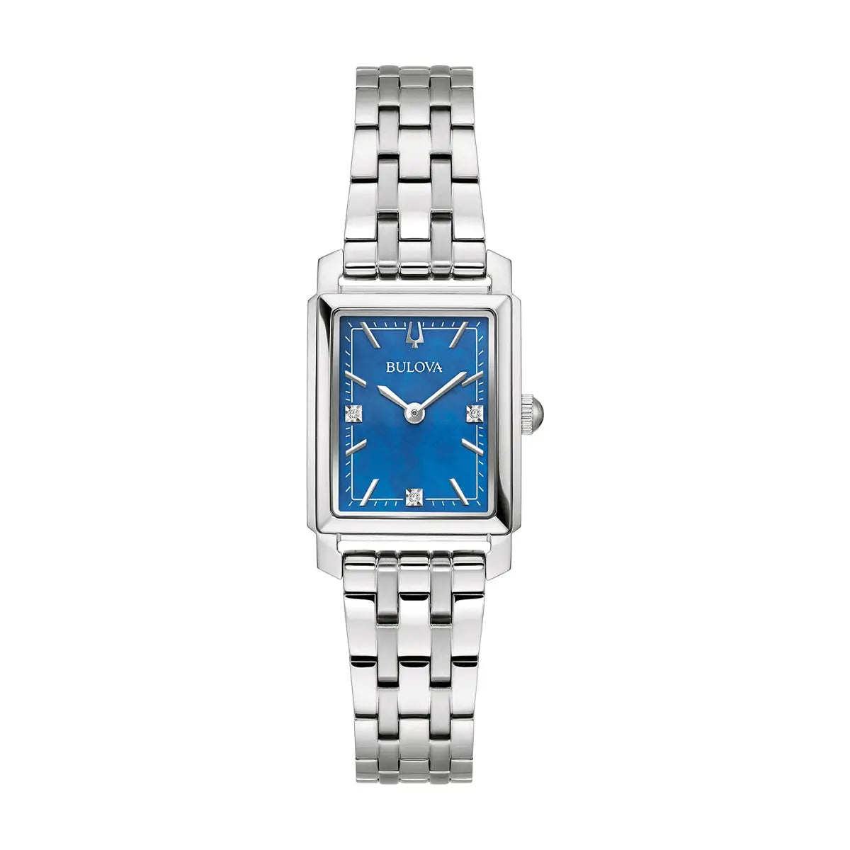 Bulova Sutton Blue Diamond Dot Dial Quartz Ladies Stainless Steel Watch