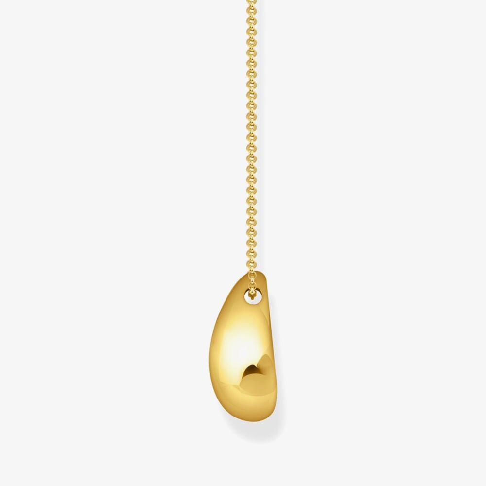 THOMAS SABO GOLD ON SIL NECKLACE WITH ORGANIC DROP SHAPE PENDANT