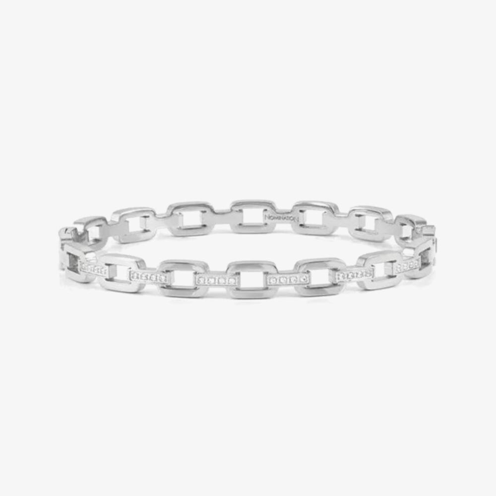 PRETTY CZ CHAIN LINK NOMINATION BANGLE