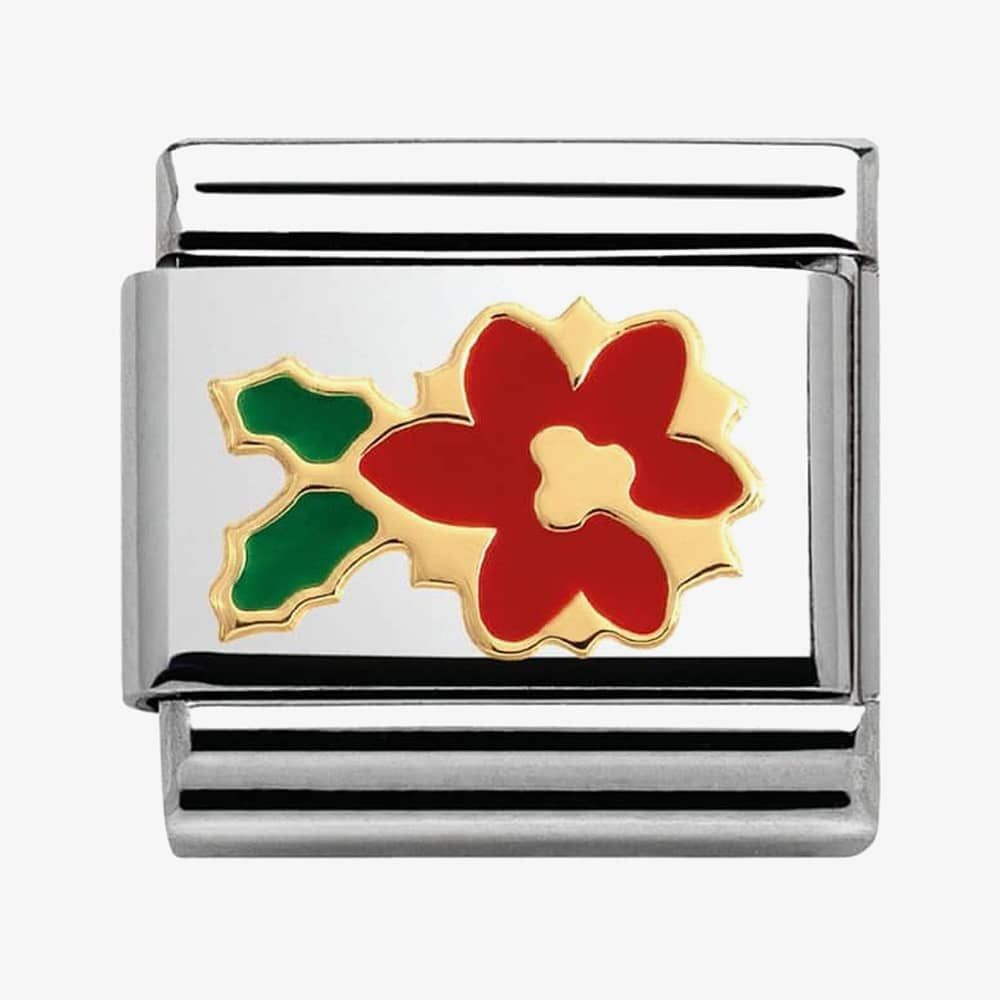 NOMINATION POINSETTIA FLOWER CHARM