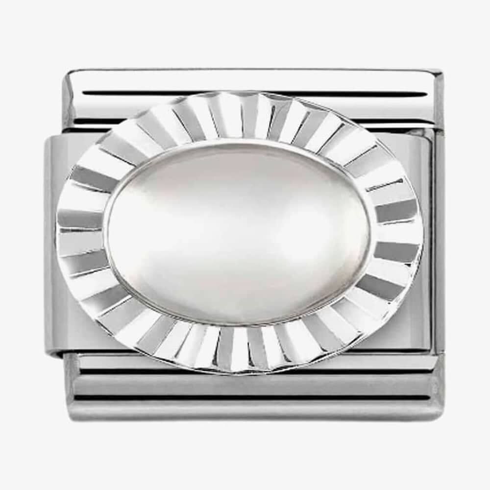CLASSIC Composable Oval Moon Stone Fluted Bezel Charm