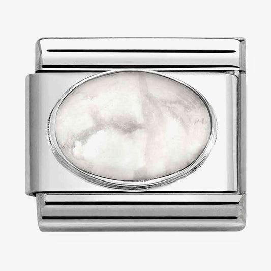 WHITE HOWLITE MATT NOMINATION CHARM