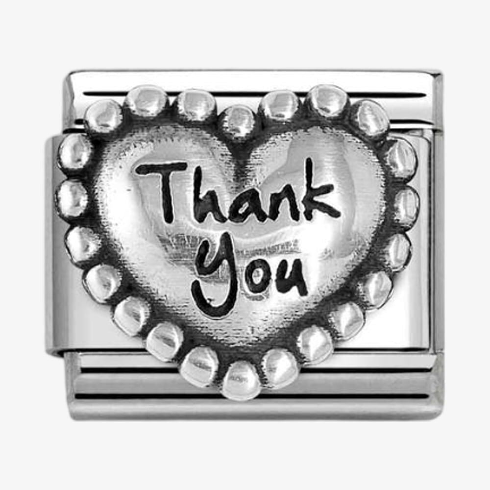 THANK YOU IN HEART WITH DOTS NOMINATION CHARM