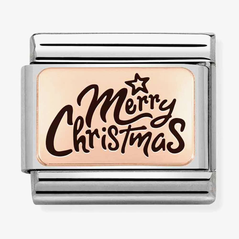 MERRY CHRISTMAS ROSEGOLD NOMINATION CHARM