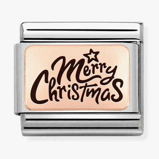 MERRY CHRISTMAS ROSEGOLD NOMINATION CHARM