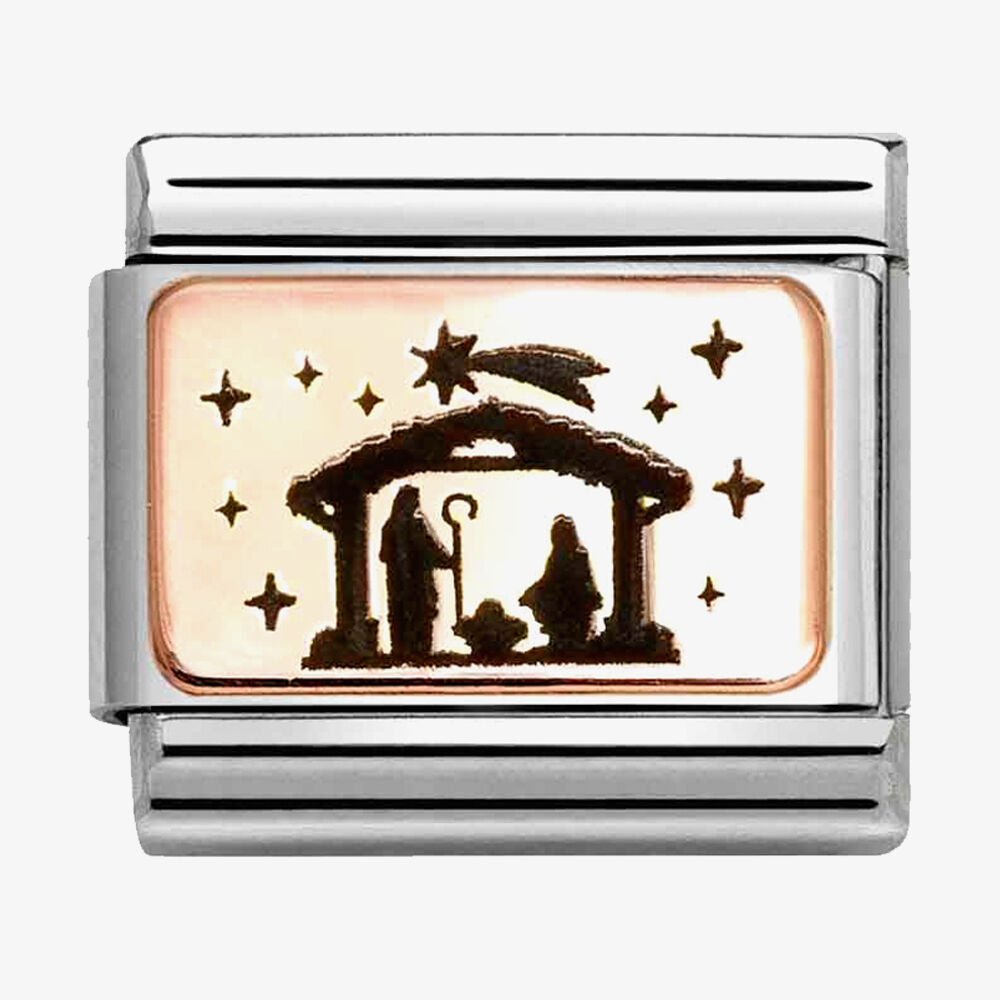 ROSEGOLD NATIVITY SCENE NOMINATION CHARM