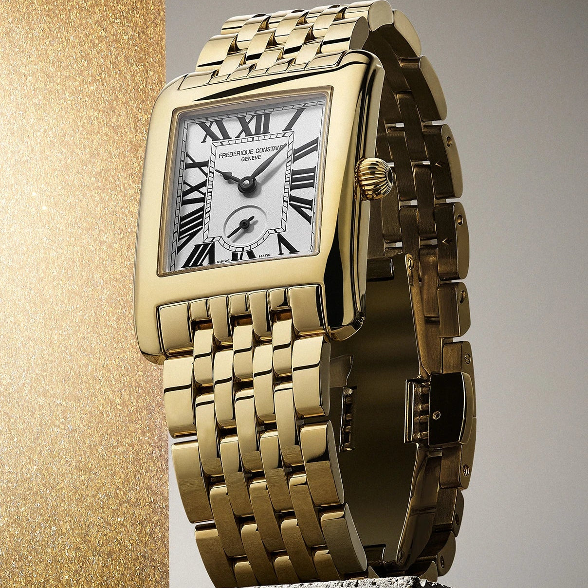 Frederique Constant Classics Carree Small Seconds Gents Gold Stainless Steel Watch