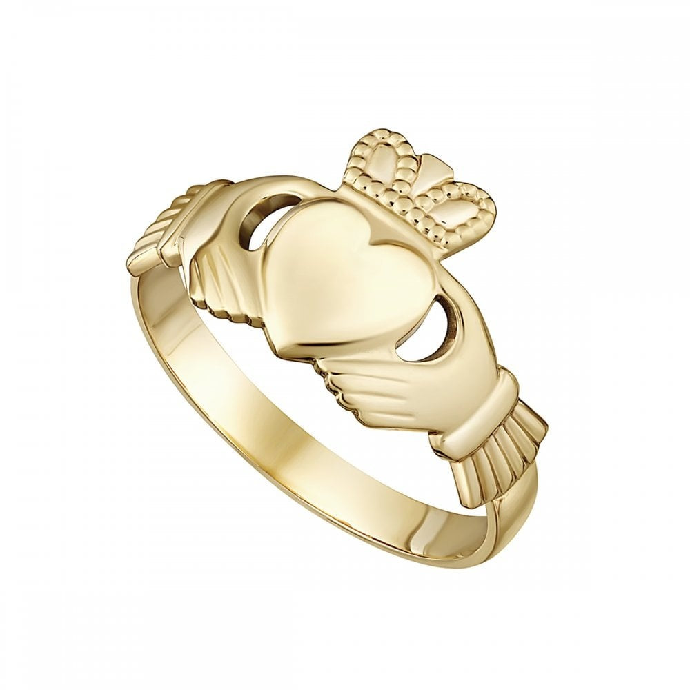 10CT GOLD LADIES CLADDAGH RING 