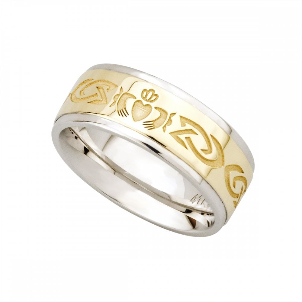 10CT & STERLING SILVER CLADDAGH RING