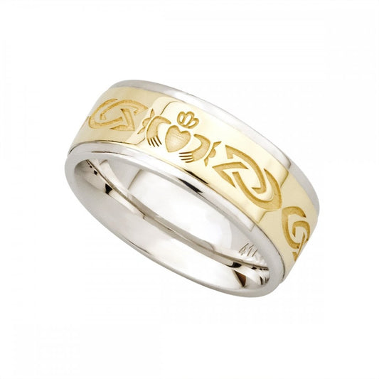 10CT & STERLING SILVER CLADDAGH RING