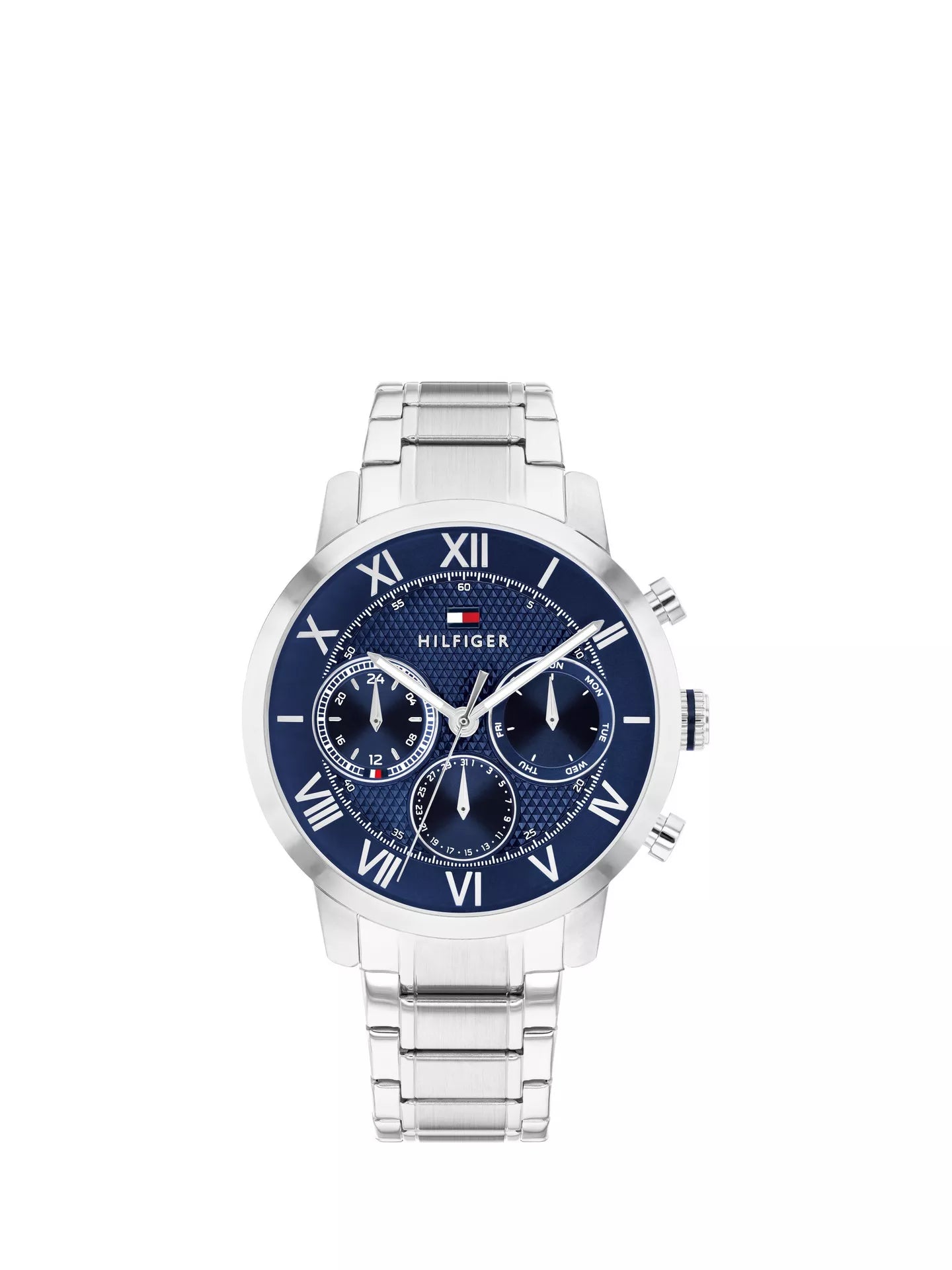 TOMMY HILFIGER NAVY CHRONO GENTS STAINLESS STEEL WATCH