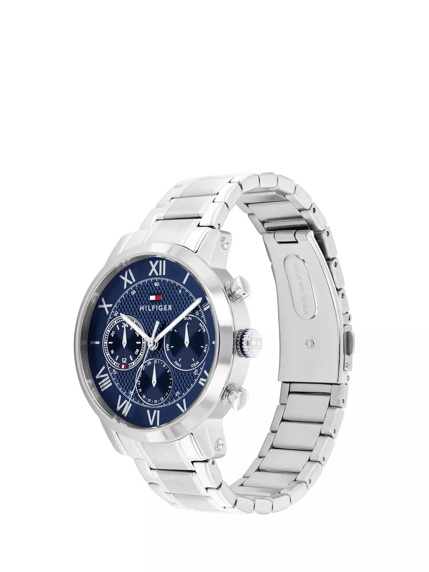 TOMMY HILFIGER NAVY CHRONO GENTS STAINLESS STEEL WATCH