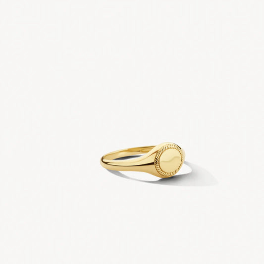 14ct Yellow Gold Twisted Signet Ring