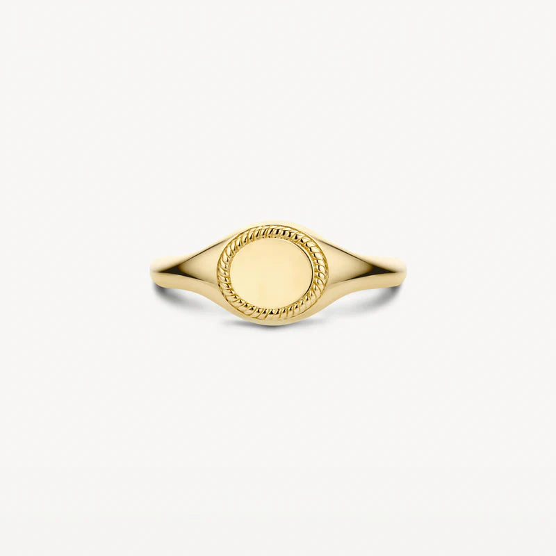 14ct Yellow Gold Twisted Signet Ring