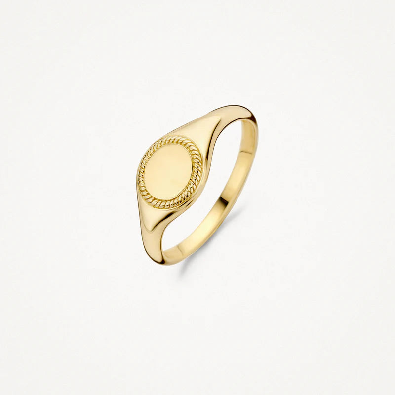 14ct Yellow Gold Twisted Signet Ring