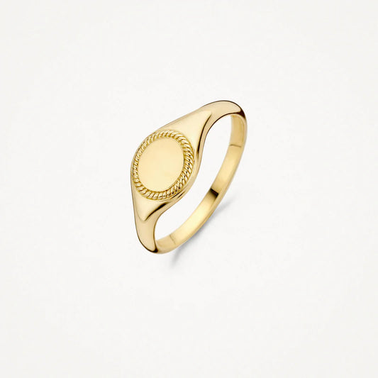 14ct Yellow Gold Twisted Signet Ring
