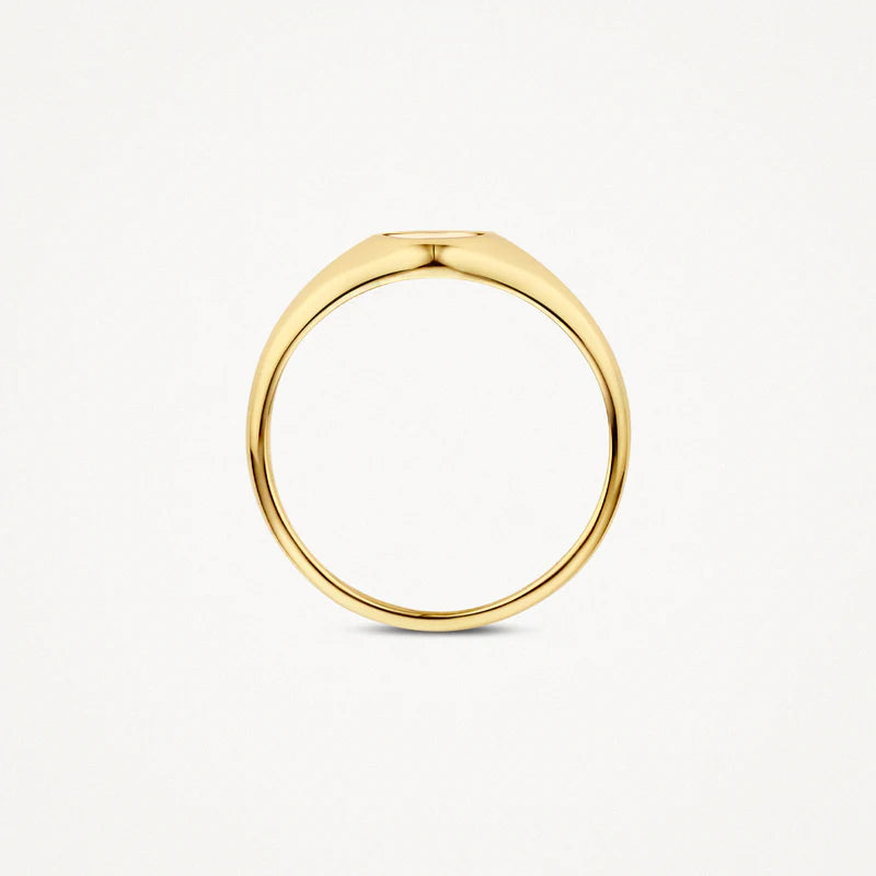 14ct Yellow Gold Pearl Stone Signet Ring