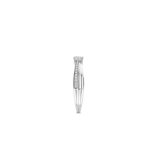 TISENTO CZ SOLITAIRE TWIST BAND RING