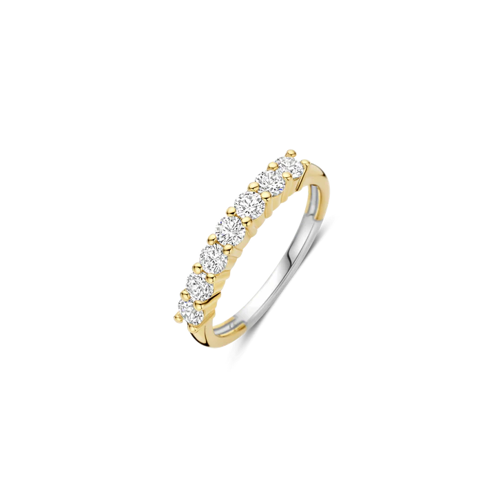 TISENTO GOLD 7 STONE CZ RING