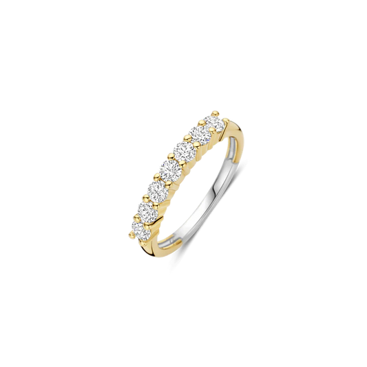 TISENTO GOLD 7 STONE CZ RING
