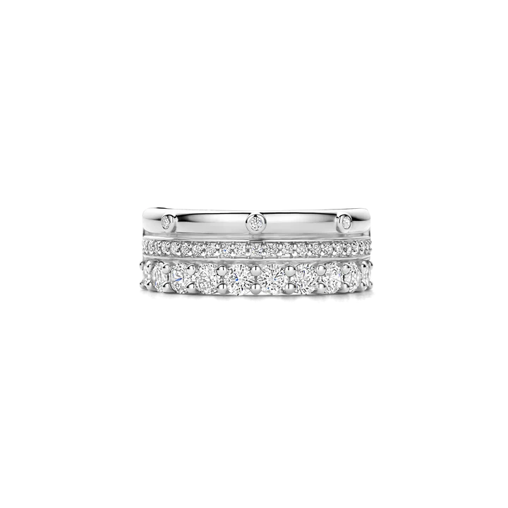 TISENTO CZ MIXED CUTS CHUNKY RING