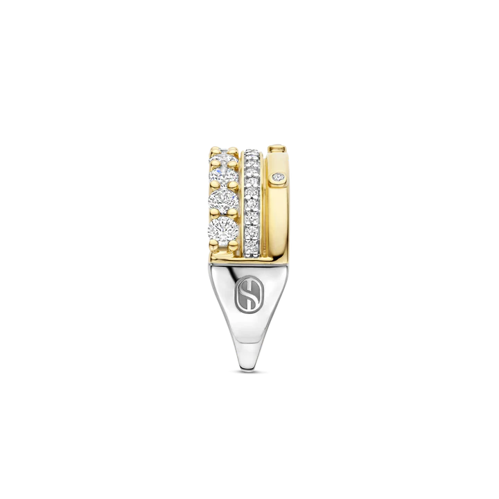 TISENTO GOLD CZ MIXED CUTS CHUNKY RING