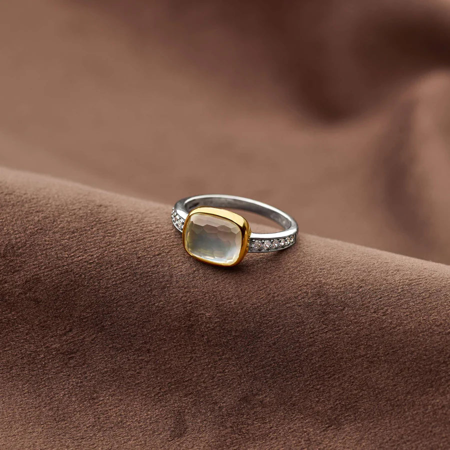 TISENTO MOTHER OF PEARL CZ RING