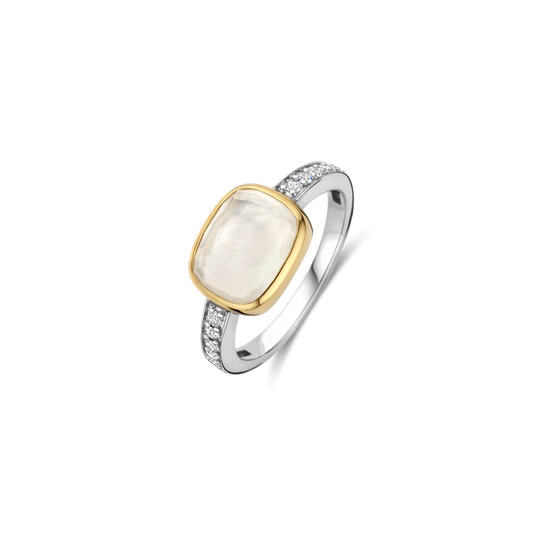 TISENTO MOTHER OF PEARL CZ RING