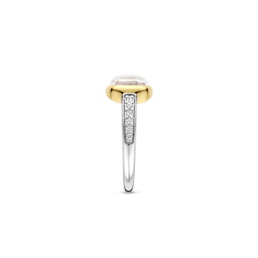 TISENTO MOTHER OF PEARL CZ RING