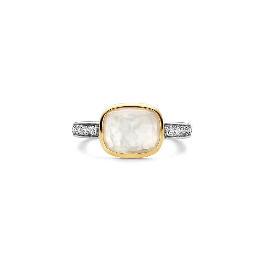 TISENTO MOTHER OF PEARL CZ RING