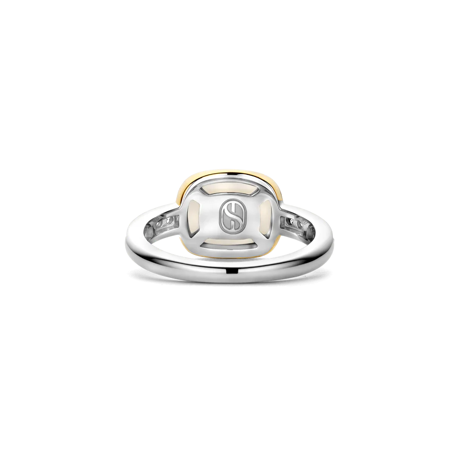 TISENTO MOTHER OF PEARL CZ RING