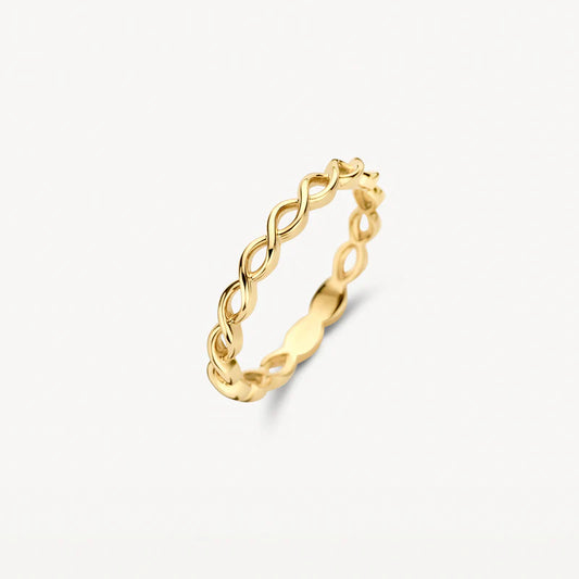 Blush 14ct Gold Twisted Rope Band Ring 2.6mm