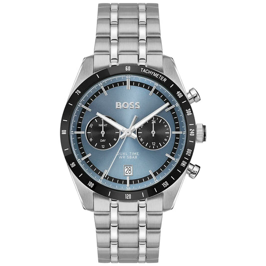 BOSS BLUE DIAL CHRONOGRAPH GENTS STAINLESS STEEL WATCH