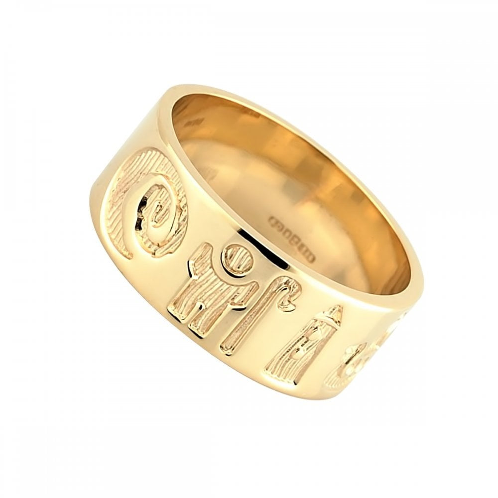 14CT HISTORY OF IRELAND RING 8MM