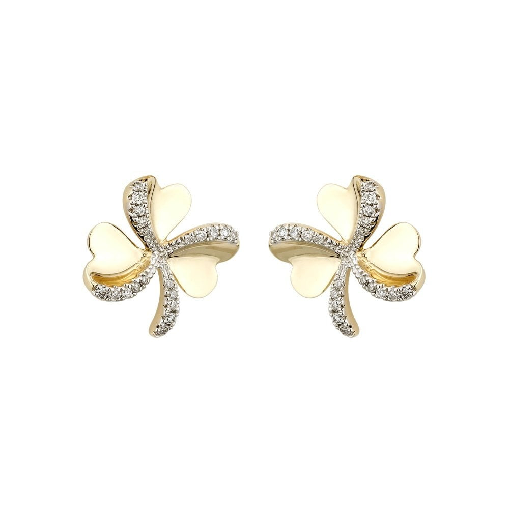 14CT SHAMROCK STUDS