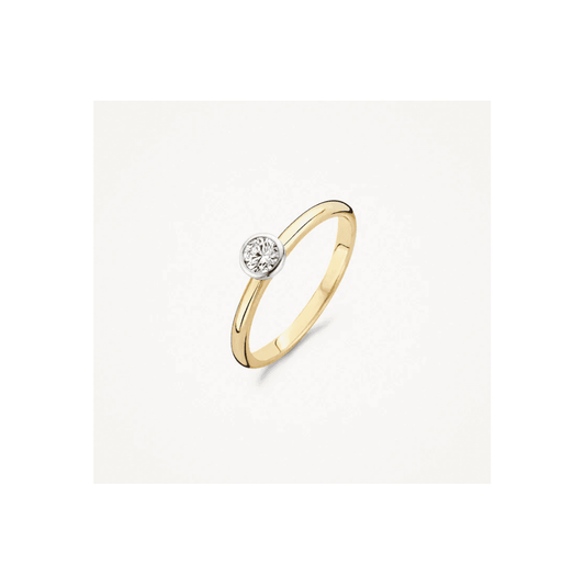 14CT YELLOW GOLD RING WITH CUBIC ZIRCONIA