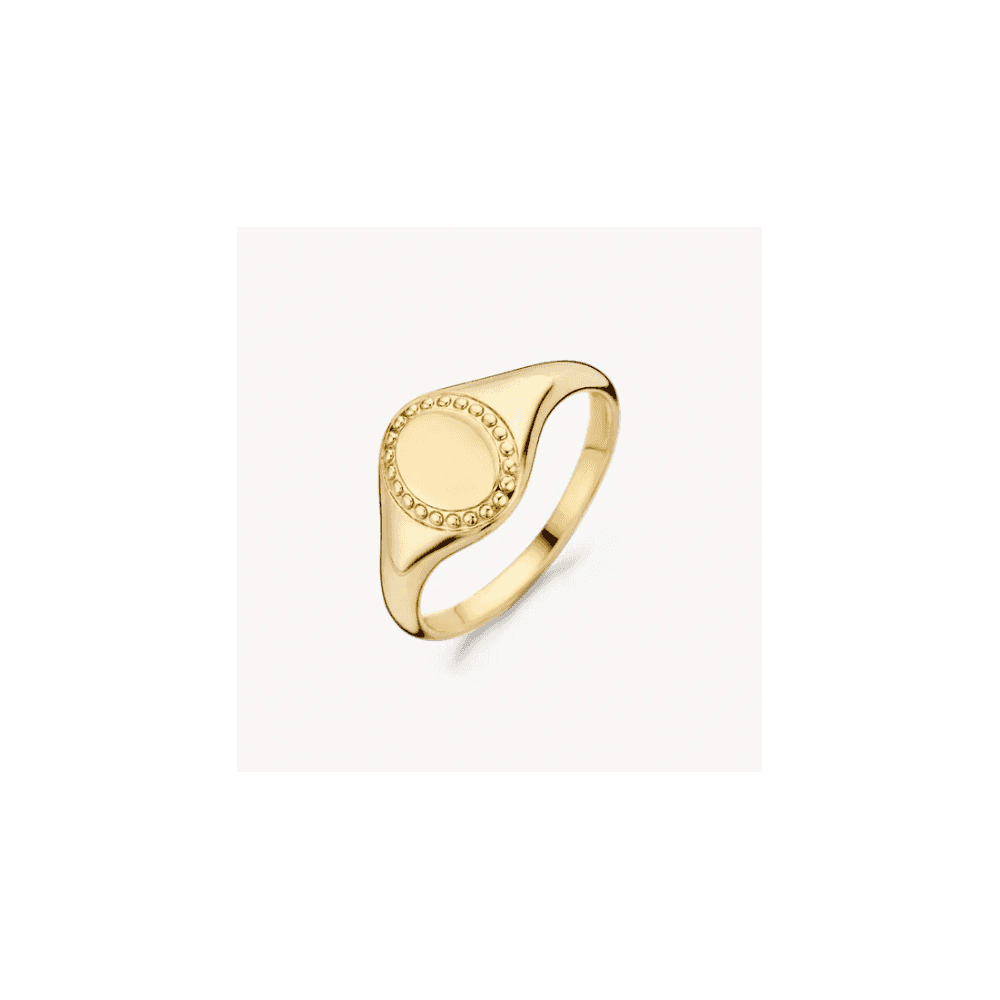 14CT YELLOW GOLD SIGNET RING WITH TWISTED MODIF
