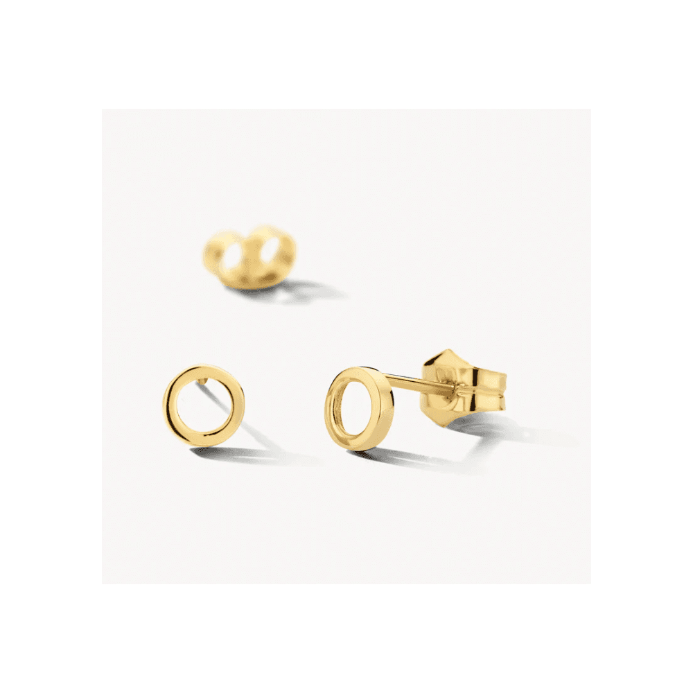 14CT YG CIRCLE STUD EARRINGS