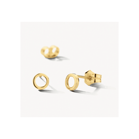 14CT YG CIRCLE STUD EARRINGS