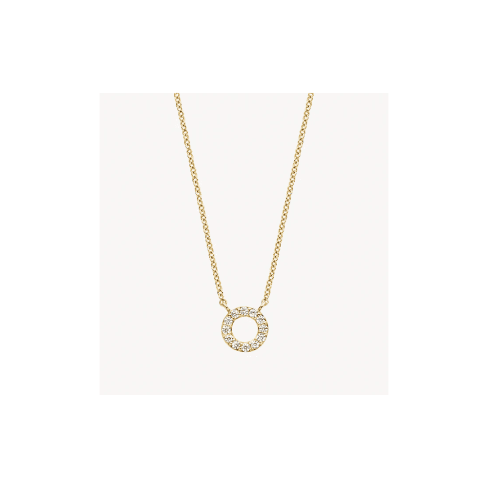 14CT YG CZ OPEN CIRCLE PENDANT