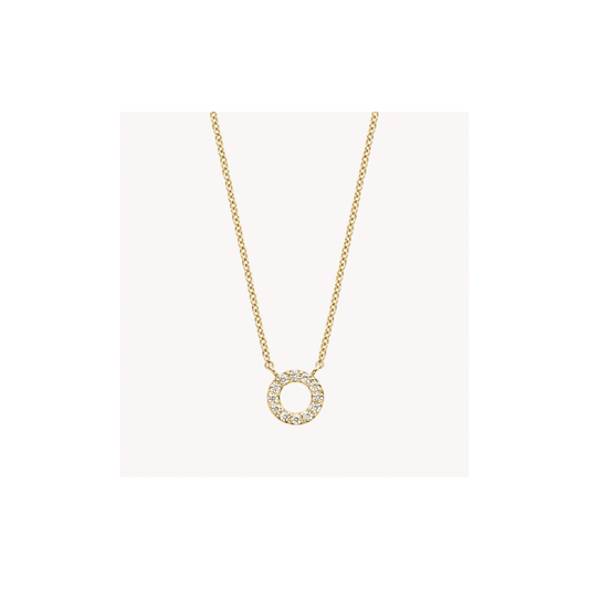 14CT YG CZ OPEN CIRCLE PENDANT