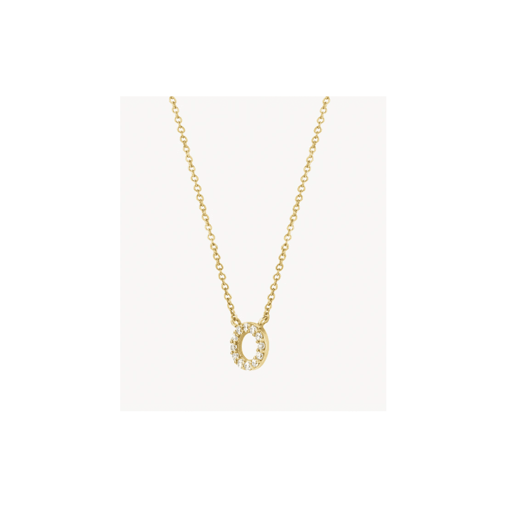 14CT YG CZ OPEN CIRCLE PENDANT