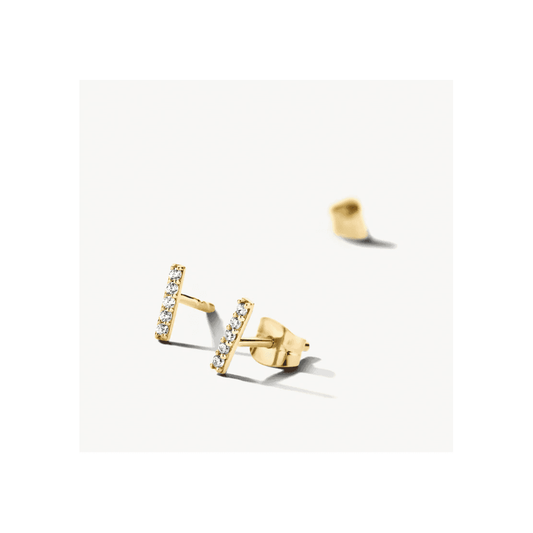 14CT YG CZ STUD EARRINGS