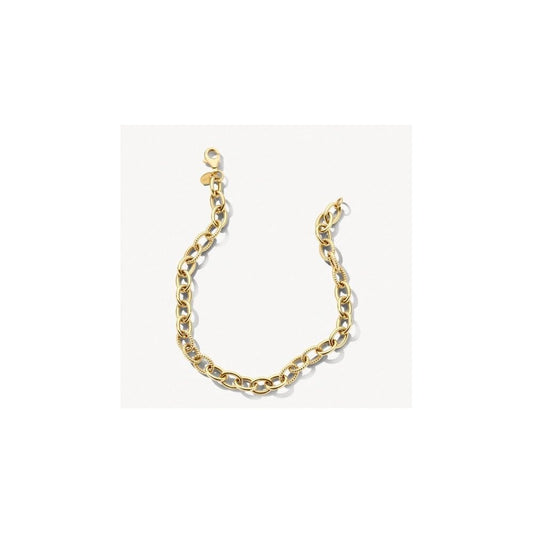 14CT YG DETAILED OVAL LINK BRACELET