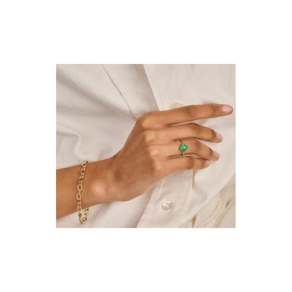 14CT YG DETAILED OVAL LINK BRACELET